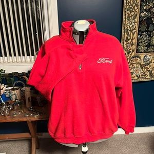 Gildan Embroidered Ford Red Sweatshirt with Zipper in 2XL.